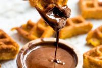 Paleo Pumpkin Churro Waffles with Dark Chocolate Drizzle