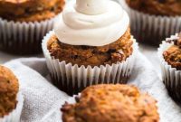Paleo Pumpkin Chocolate Chip Muffins with Cream Cheese Frosting A Dairy-Free Gluten-Free Delight