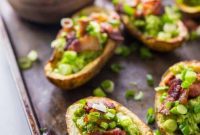 Whole30 Paleo Loaded Potato Skins with Smoky Bacon and Fresh Guacamole