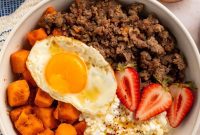 Sunrise Savory Bowl: Cottage Cheese, Sausage, Sweet Potato