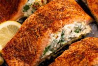 Stuffed Salmon Bake