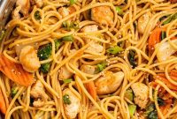 Glazed Sesame Chicken Lo Mein
