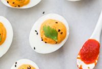 Fiery Sriracha Deviled Eggs Whole30 Paleo