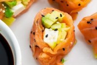 Gourmet Keto Smoked Salmon Sushi