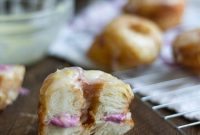Pillowy Vegan Flaky Doughnuts with Blackberry Cream Cheese and Zesty Lemon Glaze
