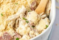 Creamy Ham and Swiss Chicken Bake