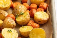 Golden Roasted Potatoes and Carrots