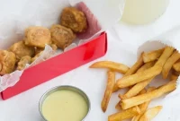 Chick-fil-A Style Vegan Tofu Nuggets with Bee-Free Honey Mustard