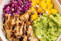 Blackened Fish Power Bowls with Mango Salsa and Cilantro Lime Rice