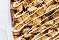 Wholesome Overnight Blueberry French Toast Bake with Maple Cream Cheese Swirl