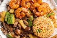 Sizzling Hibachi Shrimp, Veggies & Fried Rice