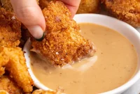 Crispy Keto Chicken Nuggets with Tangy Honey Mustard Dip