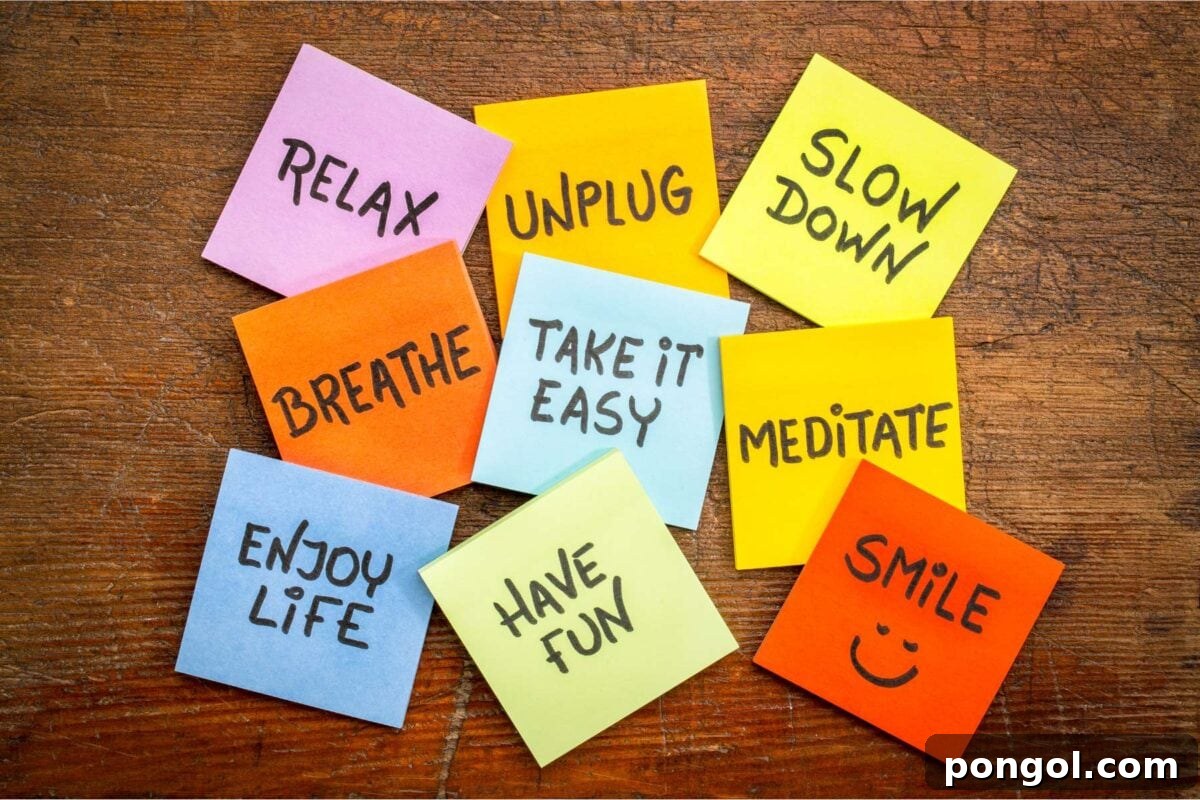 Post-it notes with motivational messages.