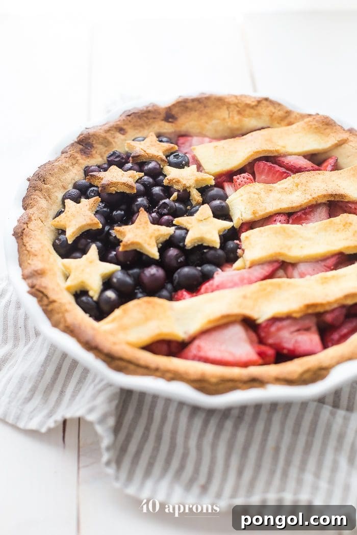 Guilt-Free Paleo American Flag Pie 4 Fresh blueberries and strawberries arranged for the paleo flag pie
