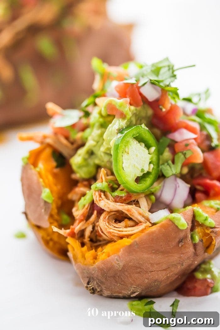 Whole30 Instant Pot Mexican stuffed sweet potatoes with chicken