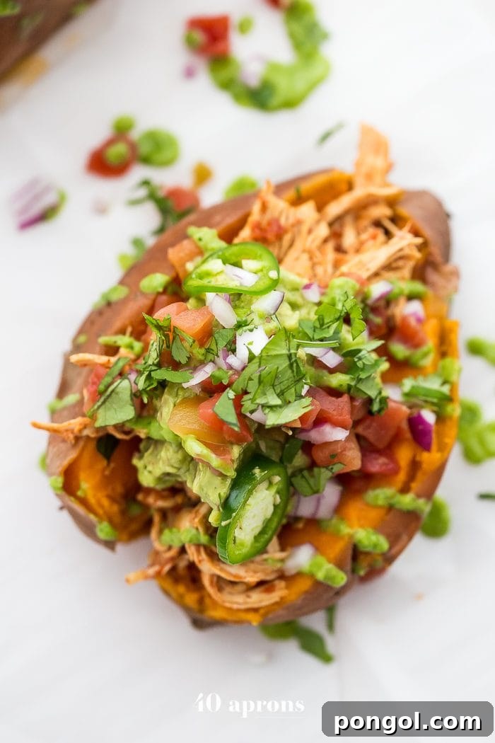 Instant pot stuffed sweet potato, a view from above