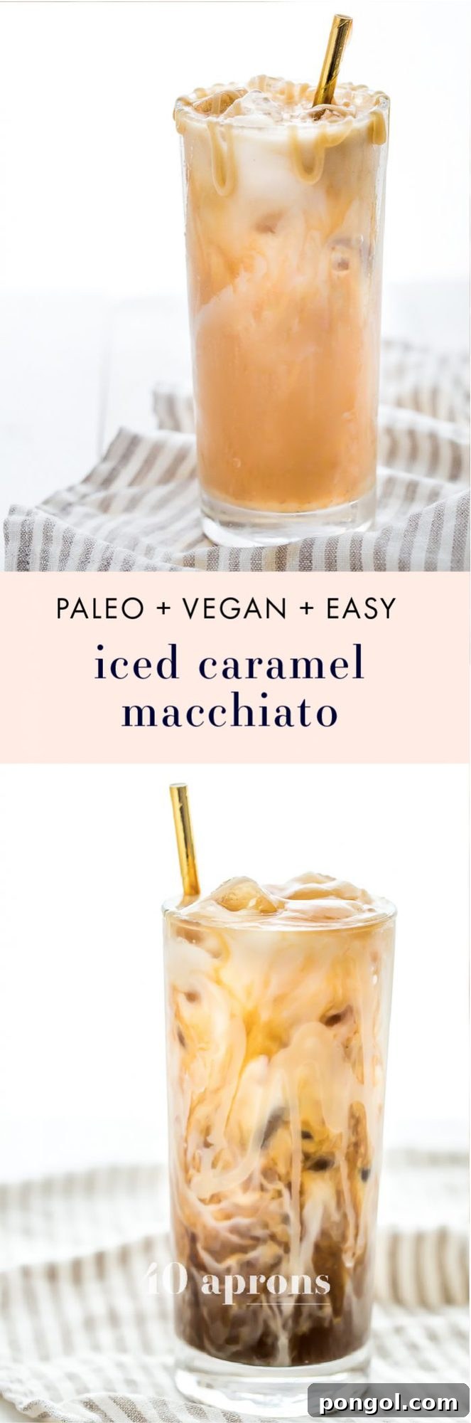 Ingredients for a homemade paleo iced caramel macchiato