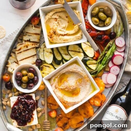 Healthy Greek Appetizer Platter for summer entertaining