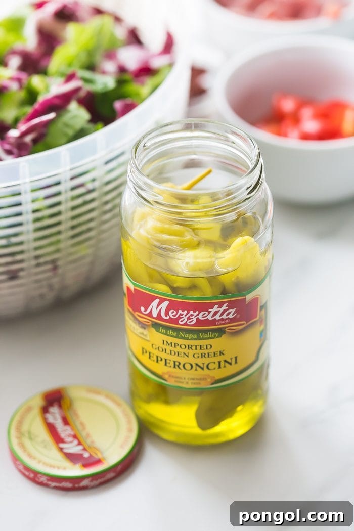 Another perspective of the assembled Paleo Italian Salad, ready to be dressed and served.