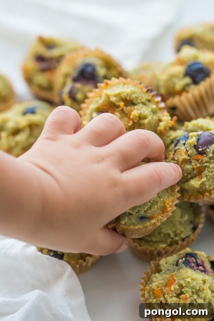 Gluten-free muffins with avocado and blueberries arranged on a cooling rack, showcasing their golden-brown tops and homemade charm.