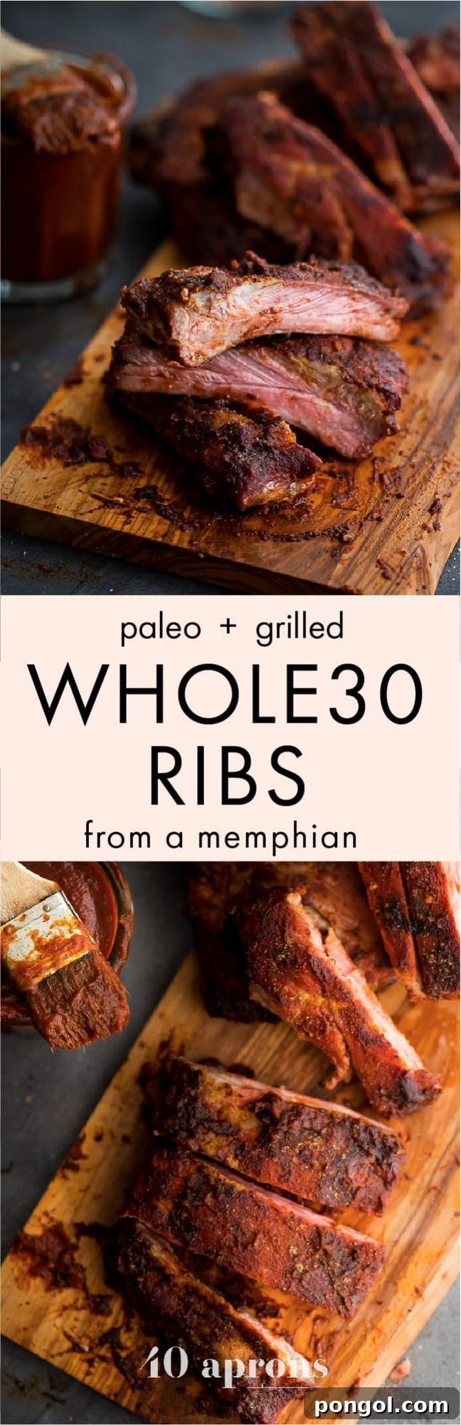 Memphis Griller's Whole30 Paleo Ribs 10 These Whole30 ribs are easy and cooked on the grill, making them a great Whole30 dinner! Smoky, spicy, and full of flavor, they're delicious with my Whole30 BBQ sauce. Definitely the perfect Whole30 ribs or Whole30 dinner now that football season is upon us!