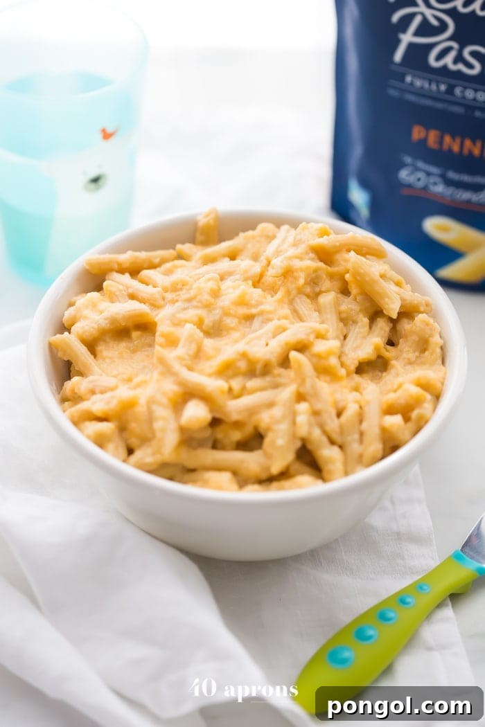 5-Minute Ninja Veggie Mac and Cheese 2 Creamy hidden veggie mac and cheese for toddlers