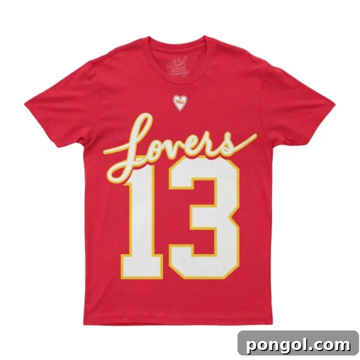 Lovers jersey tee from The Lost Bros, featuring a playful blend of sports and pop culture.