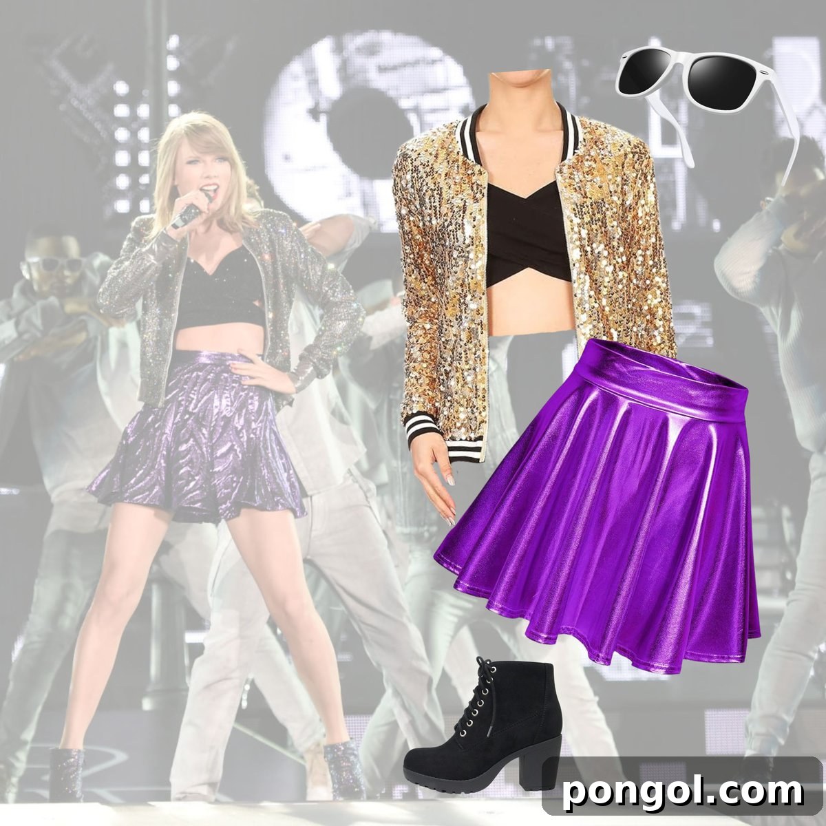 Taylor Swift 1989 outfit, embodying the pop, retro feel.