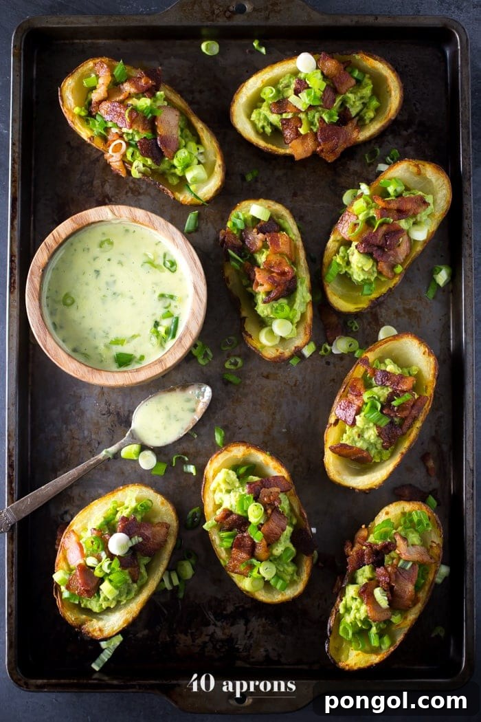 Paleo Potato Skins with Guacamole, Bacon, and Ranch