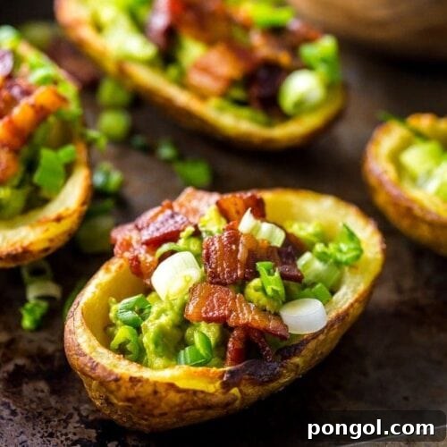 Paleo Potato Skins with Guacamole and Bacon