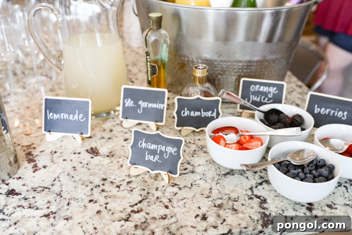 Mimosa bar at our flower stall party.