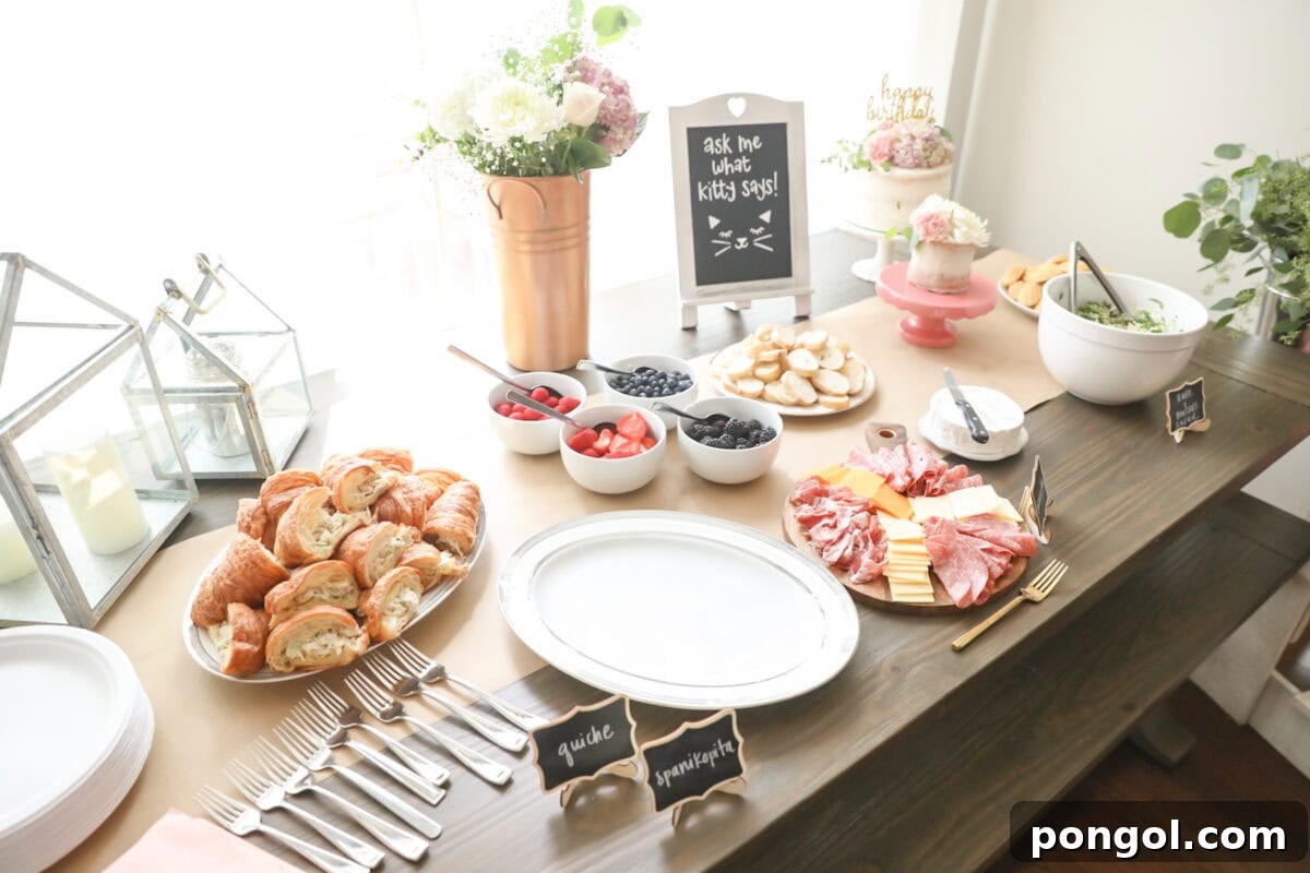 The food table at our flower stall party.