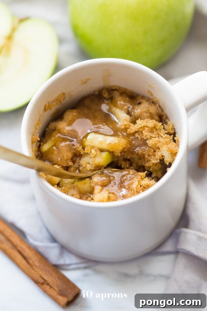 Paleo Caramel Apple Mug Cake 3 This paleo caramel apple microwave cake is a quick and healthy fall dessert, featuring a moist cinnamon cake and delicious caramel topping.