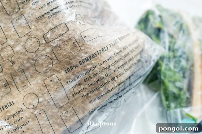Eco-friendly packaging of a Green Chef meal kit