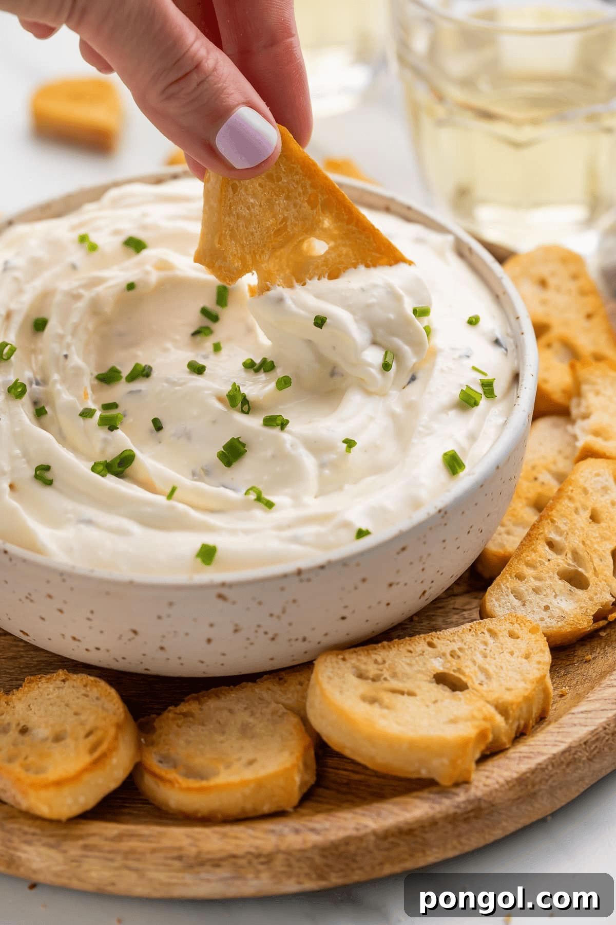 3-Ingredient Boursin Dip with vegetables and crackers