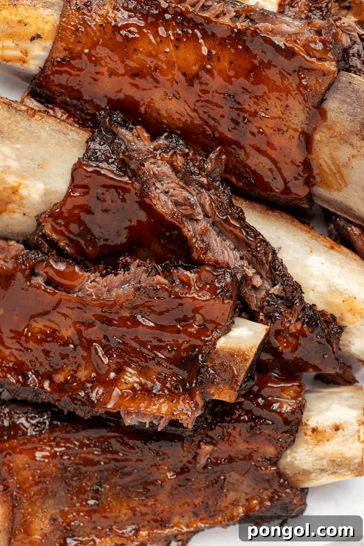 Slow-roasted beef back ribs with BBQ sauce