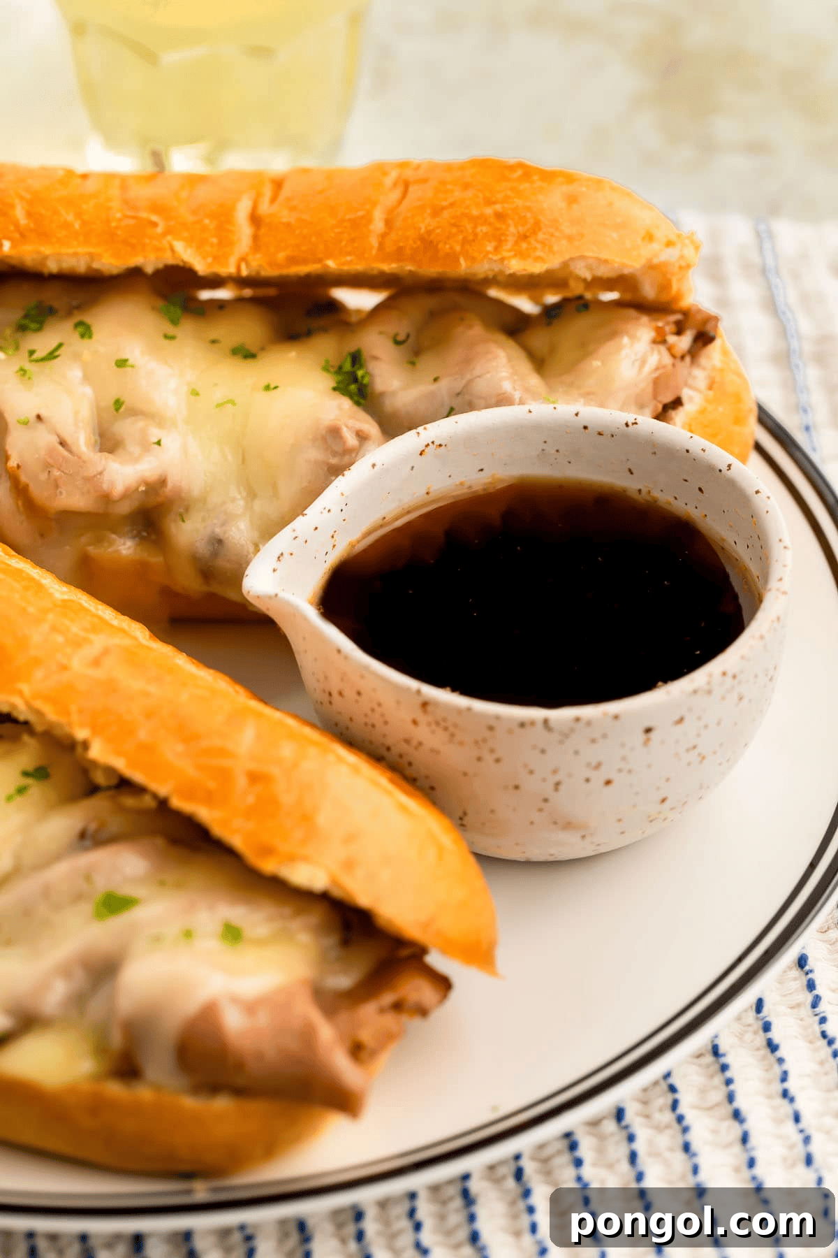 Rich Au Jus sauce for dipping meat