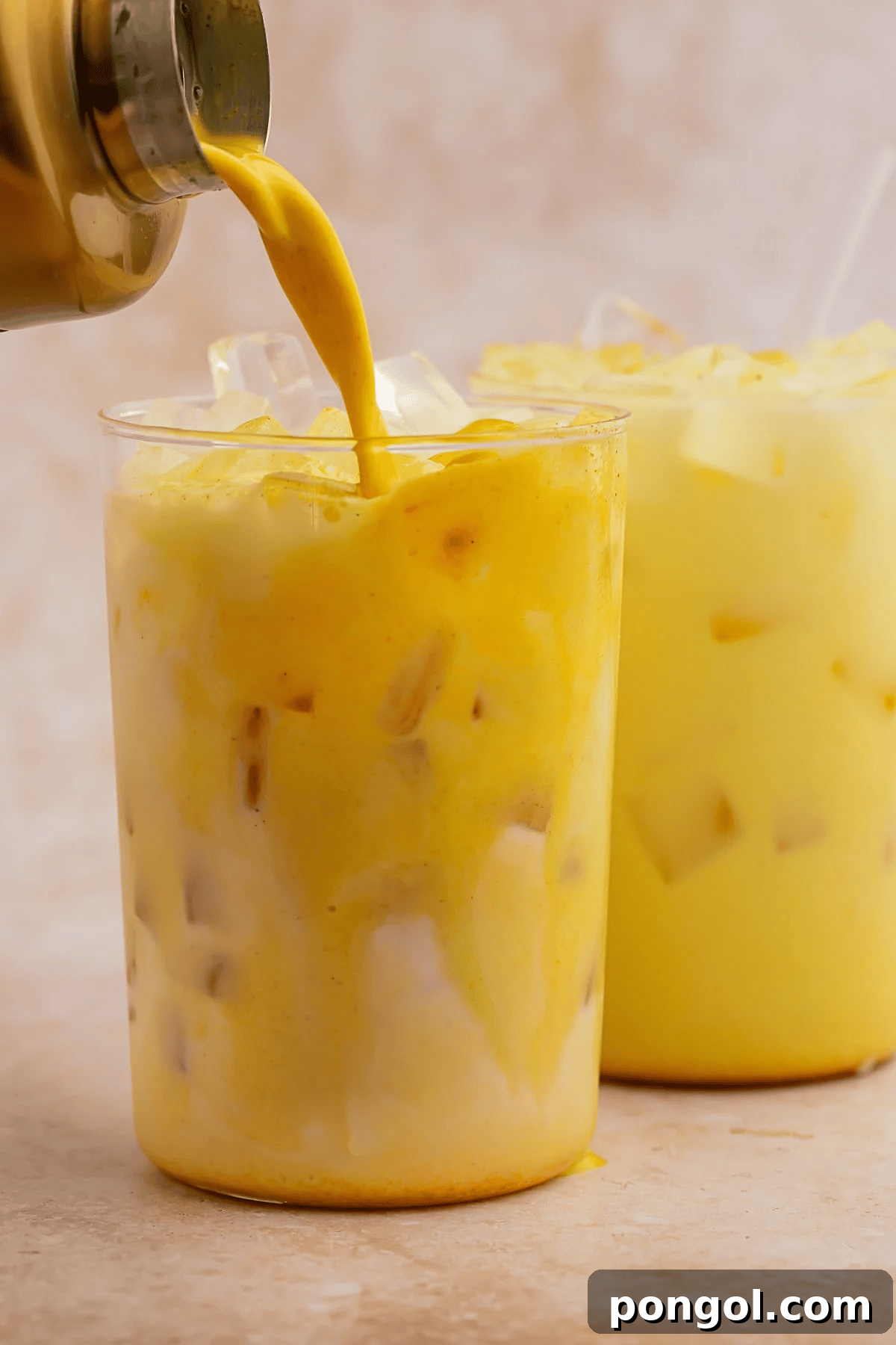 Iced Golden Milk Latte with turmeric, cinnamon, and ginger