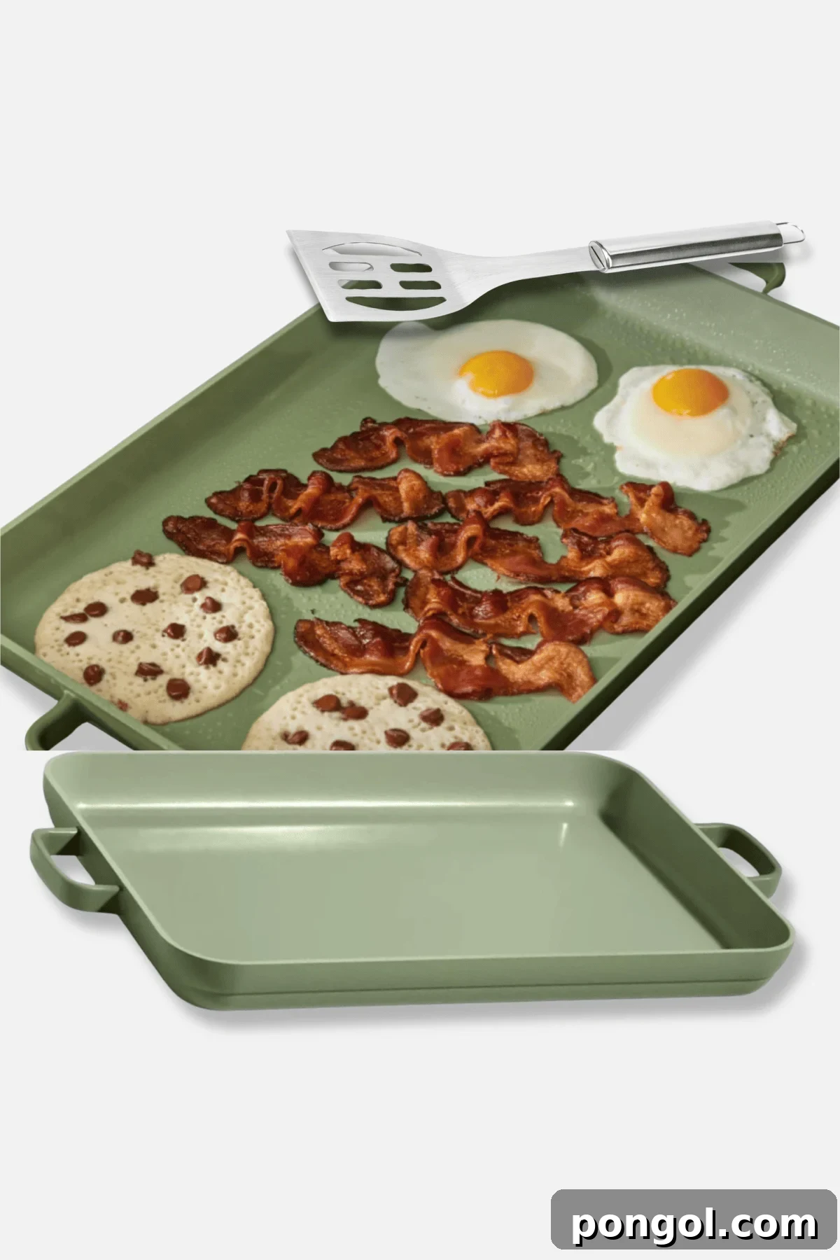 Unveiling 2026s Best Kitchen Innovations and Home Upgrades You Need to See 11 Our Place sage green griddle pan on stovetop with bacon eggs and pancakes