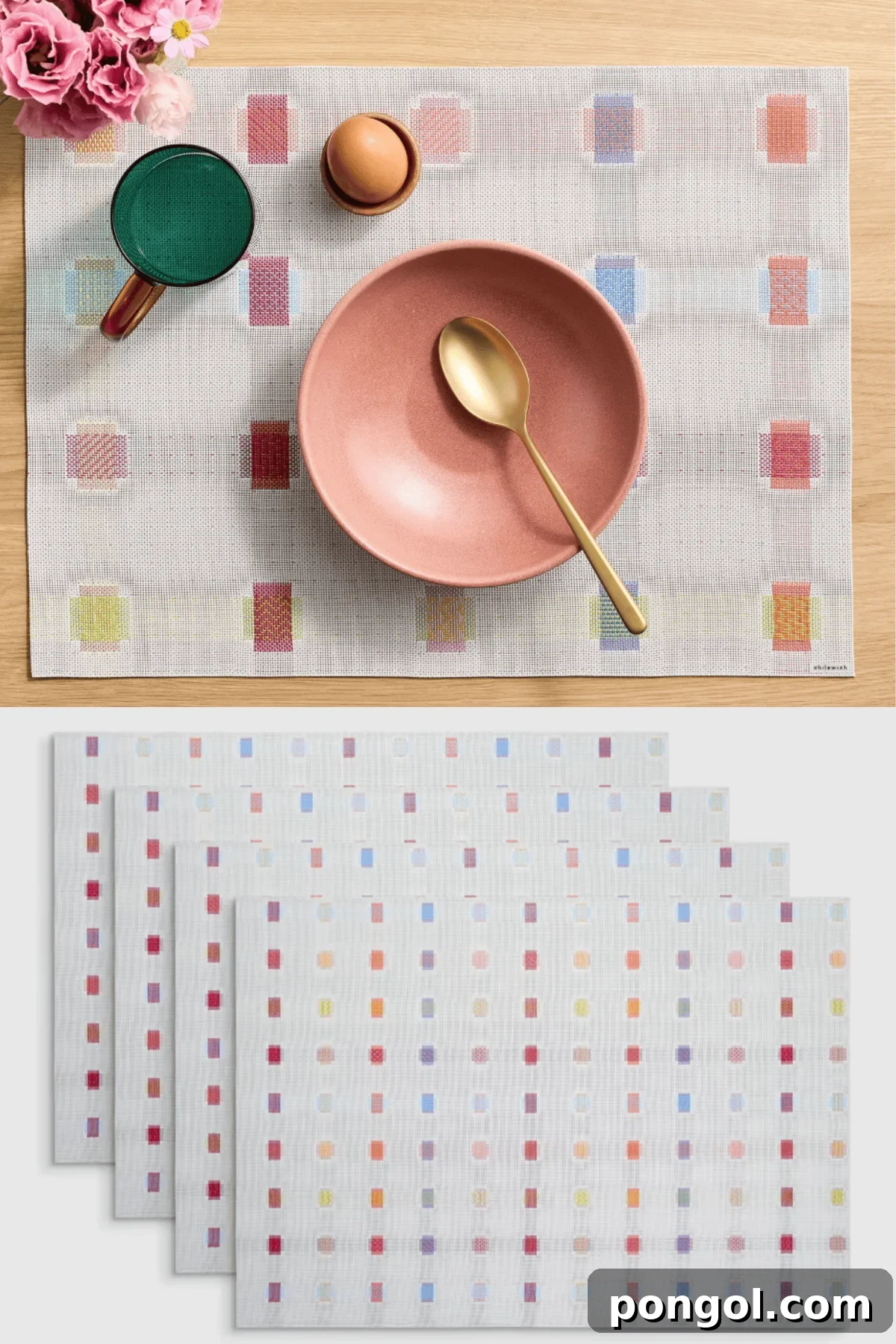 Unveiling 2026s Best Kitchen Innovations and Home Upgrades You Need to See 30 Chilewich Sampler placemats in white with colorful geometric pattern set of four