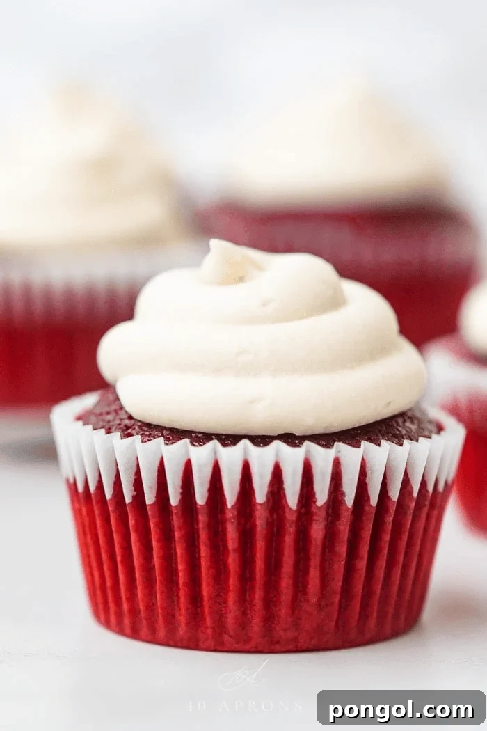 Decadent vegan red velvet cupcakes with creamy frosting, perfectly moist with a subtle cocoa flavor and ideal texture