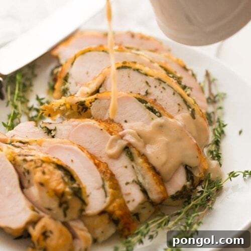 Deliciously roasted Whole30 Turkey Breast with Gravy