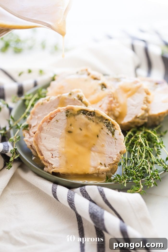 Whole30 Instant Pot turkey breast ready to be carved, showcasing its tender texture.
