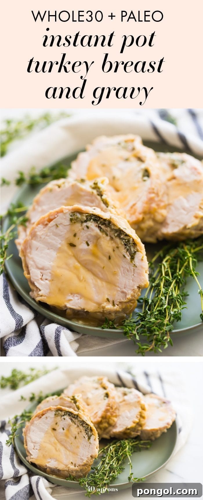 A comprehensive spread of Whole30 Instant Pot turkey breast with various delicious sides for a complete holiday meal.