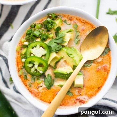 Flavorful Whole30 Leftover Turkey Tortilla Soup, a quick and easy recipe.