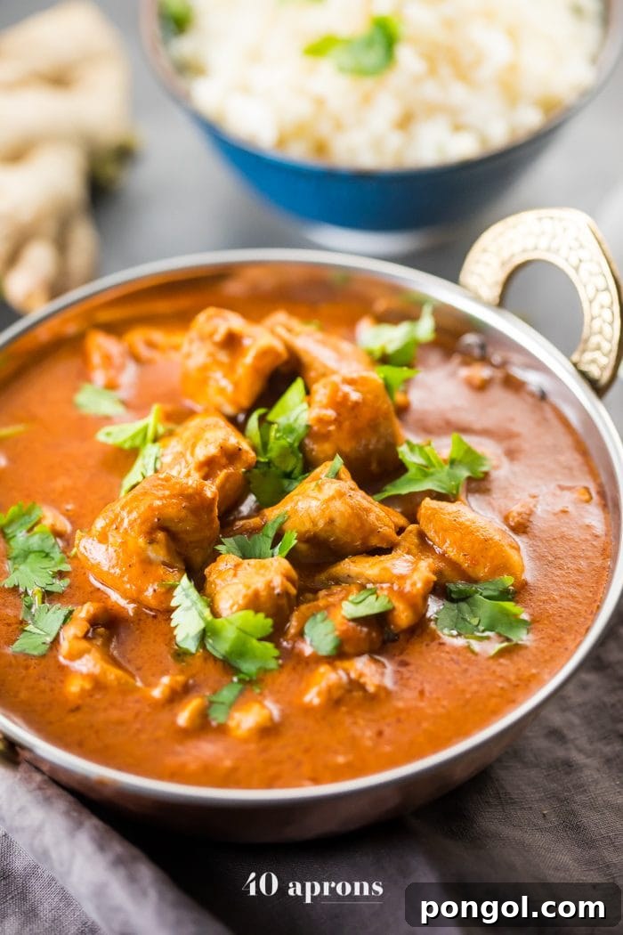 Creamy Whole30 Dairy-Free Indian Butter Chicken 3 Whole30 Indian butter chicken in a bowl, a perfect healthy Indian recipe