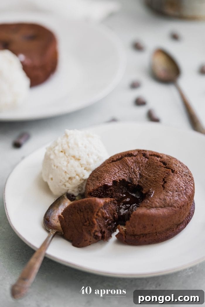 Paleo molten lava cake with ice cream