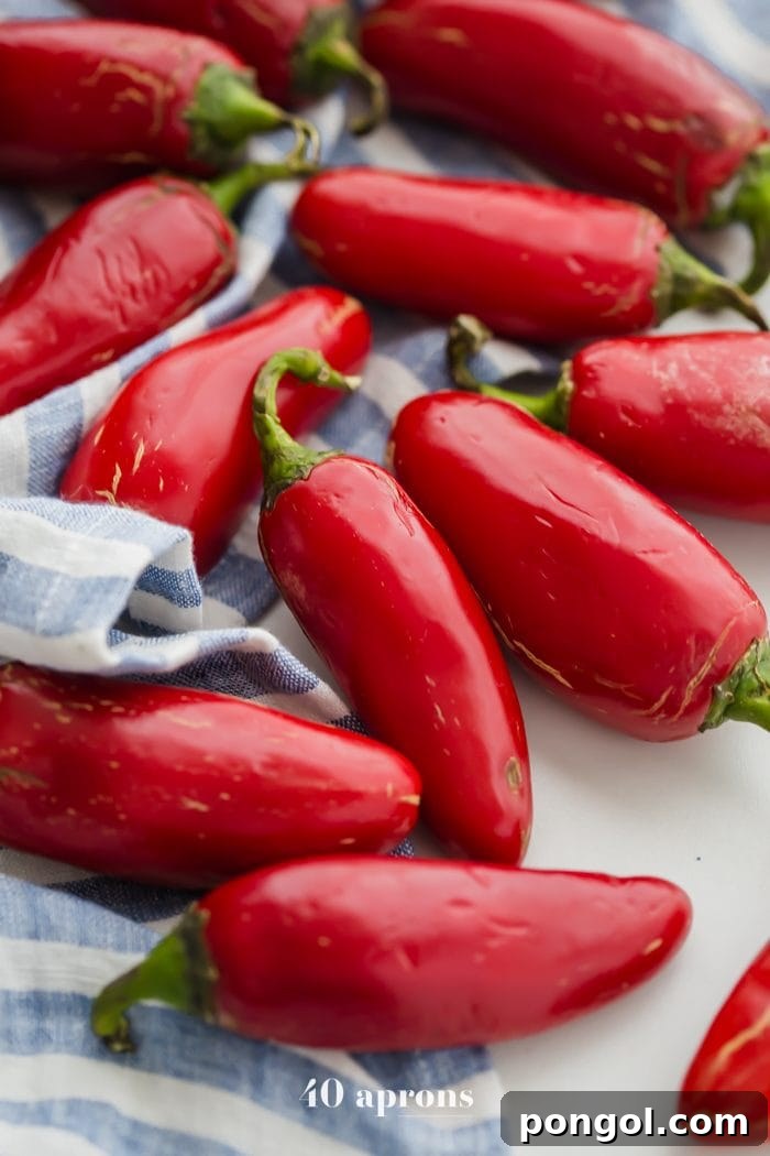 Red jalapeno peppers