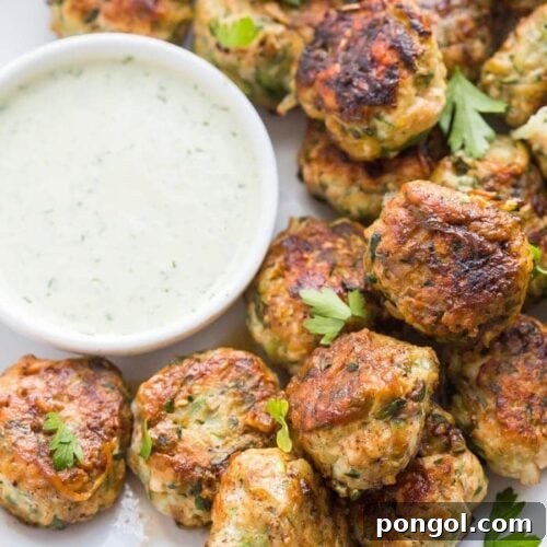 Whole30 chicken bacon ranch poppers with Whole30 dump ranch dressing