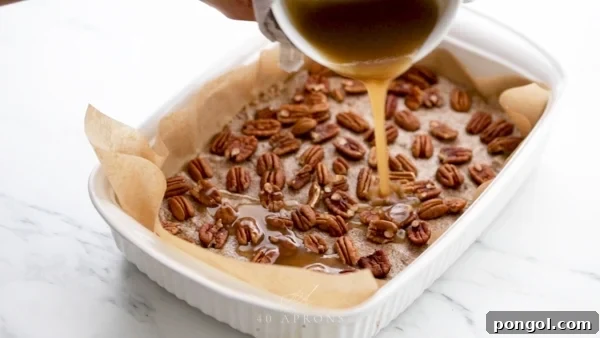 Pour caramel over and bake